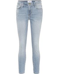 FRAME Denim Le Skinny De Jeanne Distressed Jeans in Blue - Save 40% - Lyst