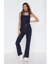 Nasty Gal It's Over Denim Overalls - Blue