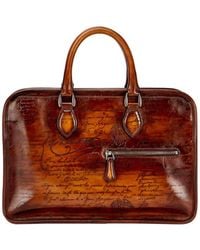 Lyst Women S Berluti Bags From 860 Berluti Scritto Mini Leather Briefcase Lyst