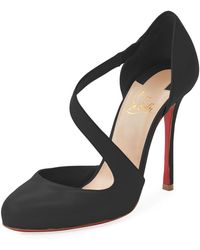 corneille asymmetric patent red sole pumps