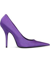balenciaga heels purple