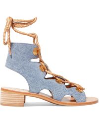 chloe denim sandals