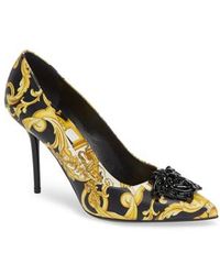 versace gold medusa pumps