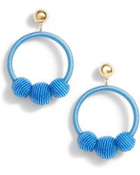 Lyst Kate Spade New York Get Connected Large Hoop Earrings In Metallic Kate Spade The Bead Goes On Hoop Statement Earrings Lyst