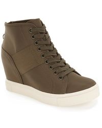 Lyst - Steve Madden Lussious Hidden Wedge Sneaker in Green Steve Madden - Lussious Hidden Wedge Sneaker - Lyst