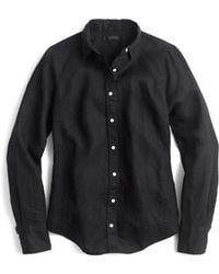 j crew black linen shirt