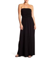 west kei strapless stripe maxi dress