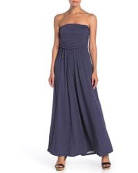 west kei strapless stripe maxi dress