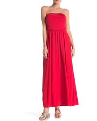 west kei strapless stripe maxi dress