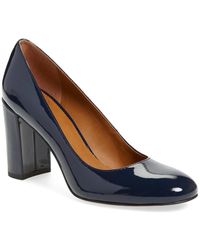 repetto farah leather block heel pump