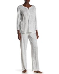 Carole Hochman Paisley Print 2-piece Pajama Set - Gray