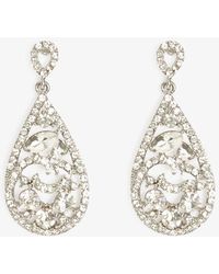 Lyst Top Teardrop Sparkle Chain Earring In Metallic Phase Eight Lara Teardrop Sparkle Earrings Lyst