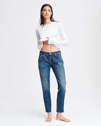 Rag & Bone Dre Low-rise Slim Boyfriend Jeans - Blue