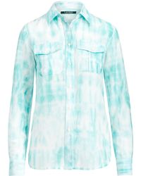 Ralph lauren blue label Superskinny Western Shirt in Blue | Lyst Ralph Lauren | Tie-dye Button-down Shirt | Lyst