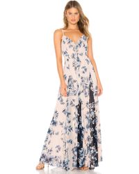 BCBGMAXAZRIA Long Ruffle Gown - Mehrfarbig