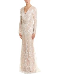 badgley mischka white gown