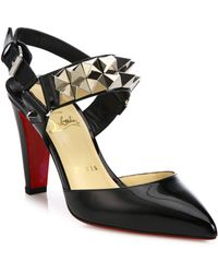 christian louboutin mens shoes replica - Christian louboutin Biala Studded Leather D\u0026#39;Orsay Pumps in Black ...