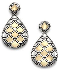 Lyst John Hardy Women S 18k Gold Sterling Silver Naga Shrimp John Hardy Naga 18k Yellow Gold Sterling Silver Teardrop Earrings Lyst
