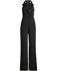 Jay Godfrey Pierce Sequin-lapel Jumpsuit - Black