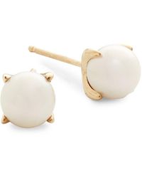 Lyst Masako Pearls 14k Yellow Gold Akoya Pearl Pink Topaz Stud Belpearl 6mm White Akoya Pearl 14k Yellow Gold Stud Earrings Lyst