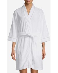 Carole Hochman Embossed Three Quarter-sleeve Robe - White