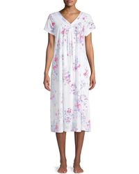 Carole Hochman Long Floral Nightgown - White