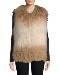 Adrienne Landau Dyed Lamb Fur Vest - Natural
