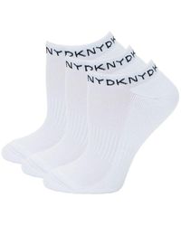 DKNY 3-pack Logo Ankle Socks - White