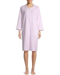 Carole Hochman Full-zip Cotton Blend Robe - Pink