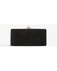 dune black suede clutch bag