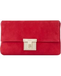 red clutch bag dune