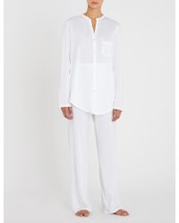 Hanro Deluxe Cotton-jersey Pajama Set - White