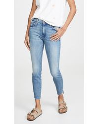 Mother The Looker Ankle Fray Jeans - Blue