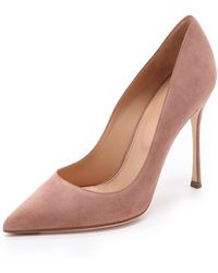 Sergio rossi Pointy Suede Pumps in Purple | Lyst