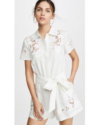Alice + Olivia Lanna Collared Romper - White