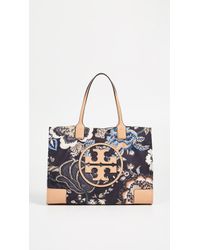 tory burch ella plaid tote