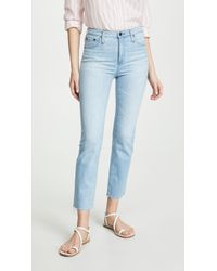 AG Jeans The Isabelle High Rise Straight Crop Jeans - Blue
