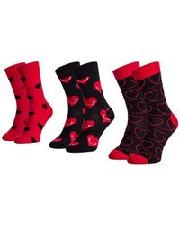 Happy Socks Chaussettes pack de 3 I LOVE YOU Noir/rouge femmes Chaussettes en rouge