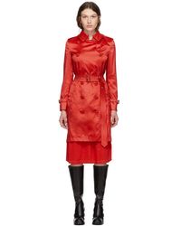 Burberry Trench en nylon rouge Kensington