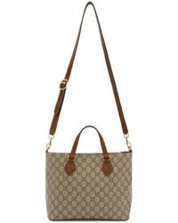 Gucci Eden Gg Supreme Tote In Black Lyst Gucci Beige Gg Supreme Eden Tote Lyst