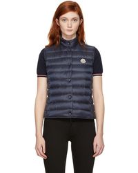 Moncler Navy Down Liane Vest - Blue