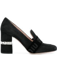 miu miu black patent leather pumps