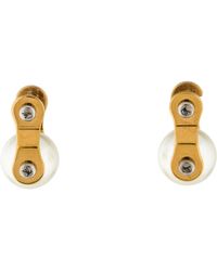 Women S Louis Vuitton Earrings Page 2 Louis Vuitton Sdy Faux Pearl Earrings Gold Lyst
