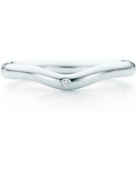 Tiffany Co Elsa Peretti Wedding Band Ring With A Diamond In Tiffany Co Elsa Peretti Wedding Band Ring With A Diamond In Platinum