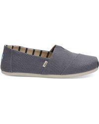 TOMS Leinen Graue Espadrilles aus Leinen mit geflochtenem TOMS Leinen Graue Espadrilles aus Leinen mit geflochtenem