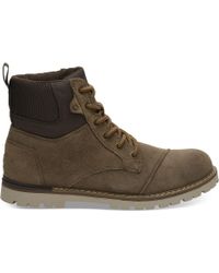 toms waterproof brown pull up leather men's chukka boots