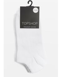 TOPSHOP Lot de trois paires de chaussettes sport en coton - Blanc