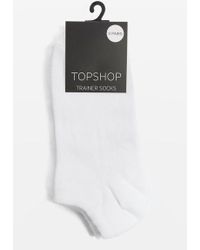 TOPSHOP 3 Pack Cotton Trainer Socks - White