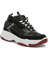 calvin klein maya chunky leather trainers