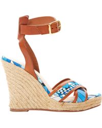 Lyst - Emilio pucci Leather T-bar Sandals in Brown